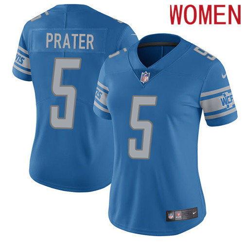 2019 Women Detroit Lions #5 Prater blue Nike Vapor Untouchable Limited NFL Jersey->women nfl jersey->Women Jersey